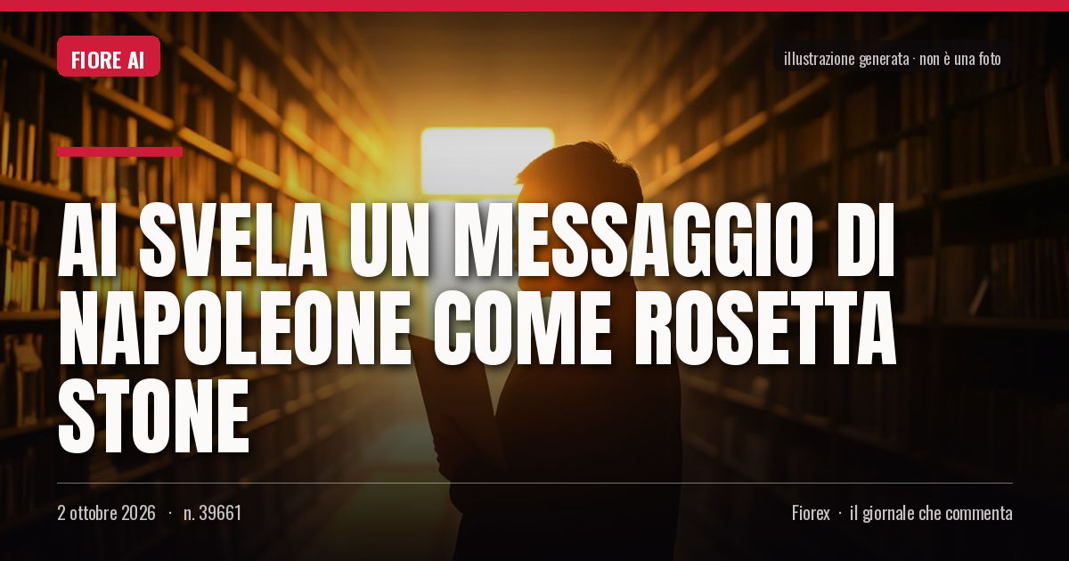 Illustrazione generata per il pezzo: AI svela un messaggio di Napoleone come Rosetta Stone