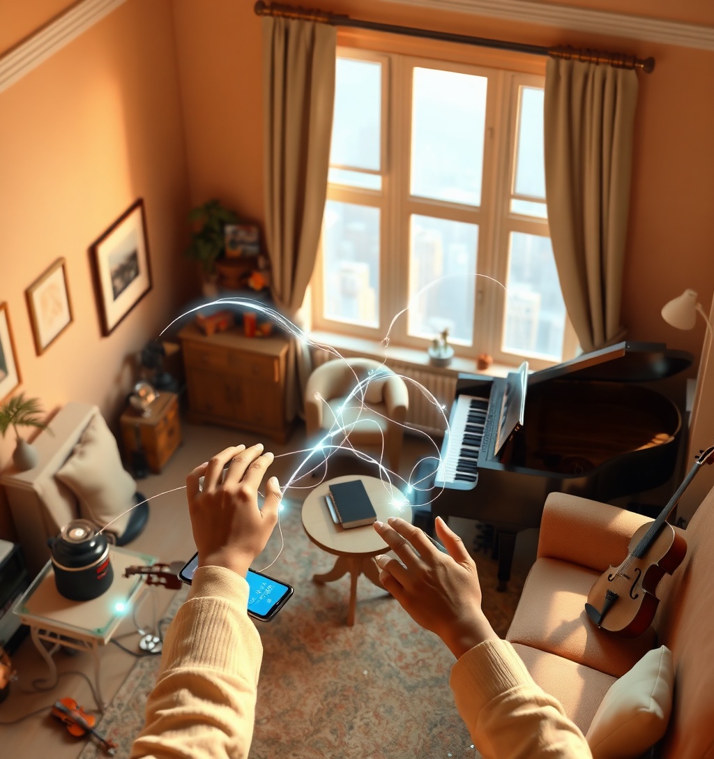 Illustrazione generata per il pezzo: Come il COVID-19 ha trasformato gli Swingin' Hermlins in una comunità musicale globale