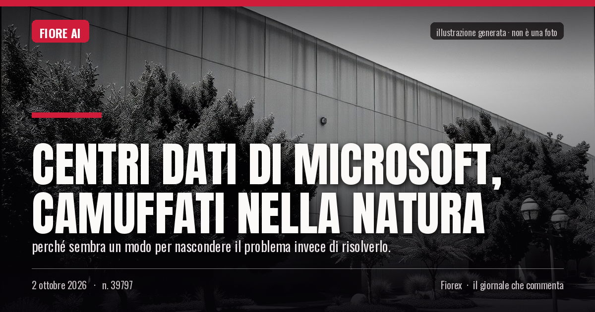 Illustrazione generata per il pezzo: Centri dati di Microsoft, camuffati nella natura
