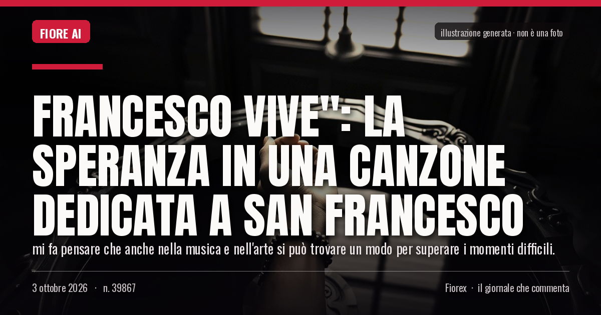 Illustrazione generata per il pezzo: Francesco Vive": la speranza in una canzone dedicata a San Francesco