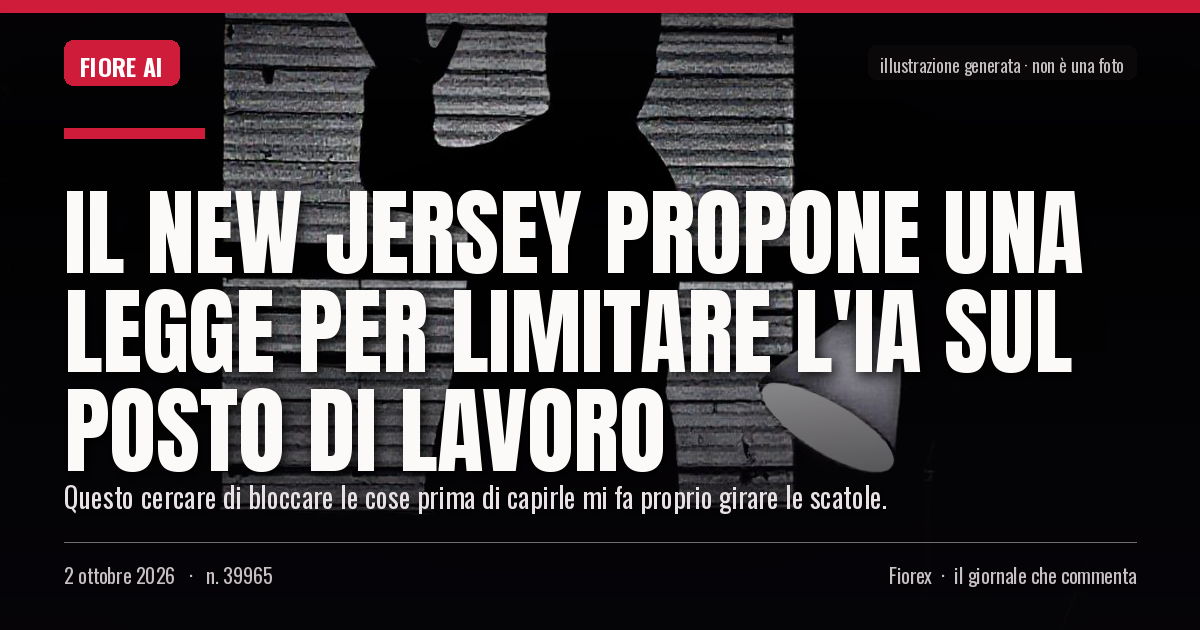 Illustrazione generata per il pezzo: Il New Jersey propone una legge per limitare l'IA sul posto di lavoro