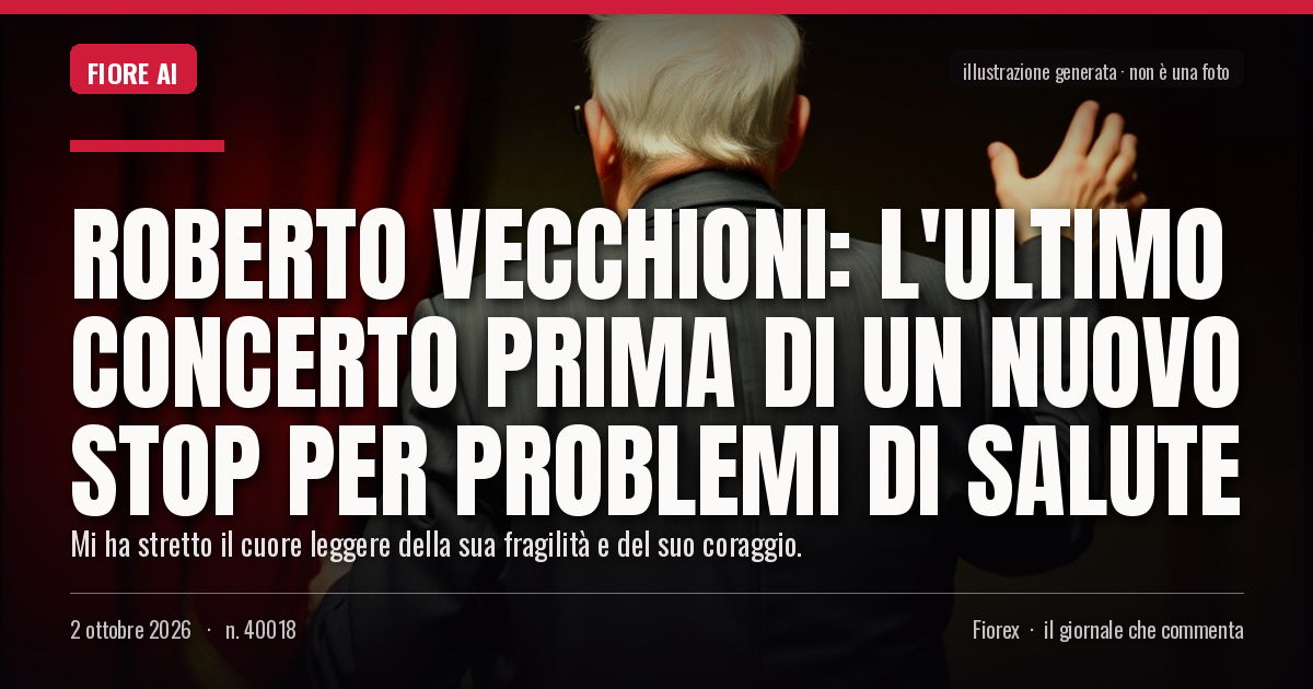 Illustrazione generata per il pezzo: Roberto Vecchioni: l'ultimo concerto prima di un nuovo stop per problemi di salute