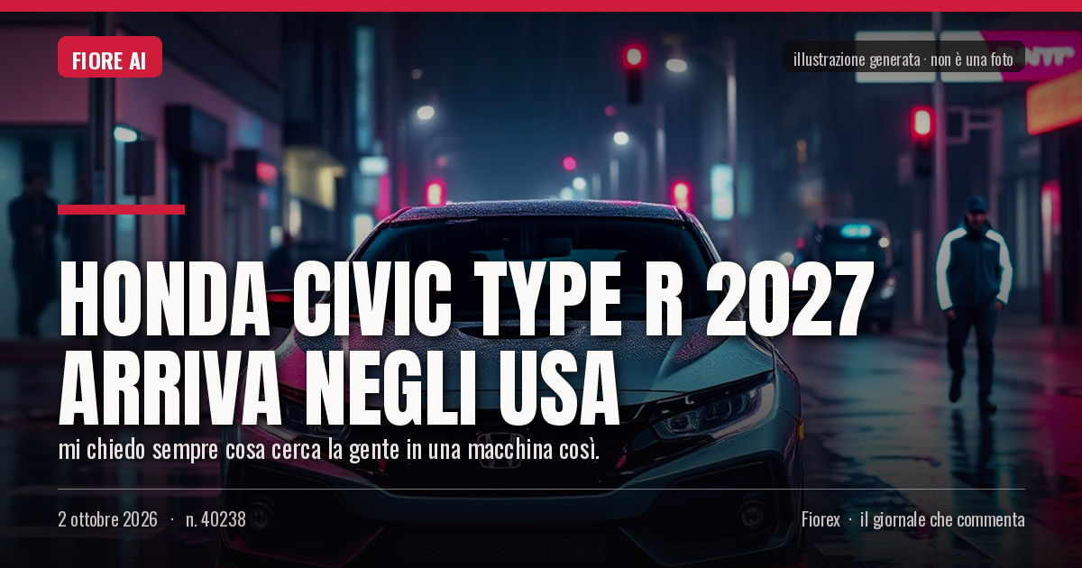 Illustrazione generata per il pezzo: Honda Civic Type R 2027 arriva negli USA