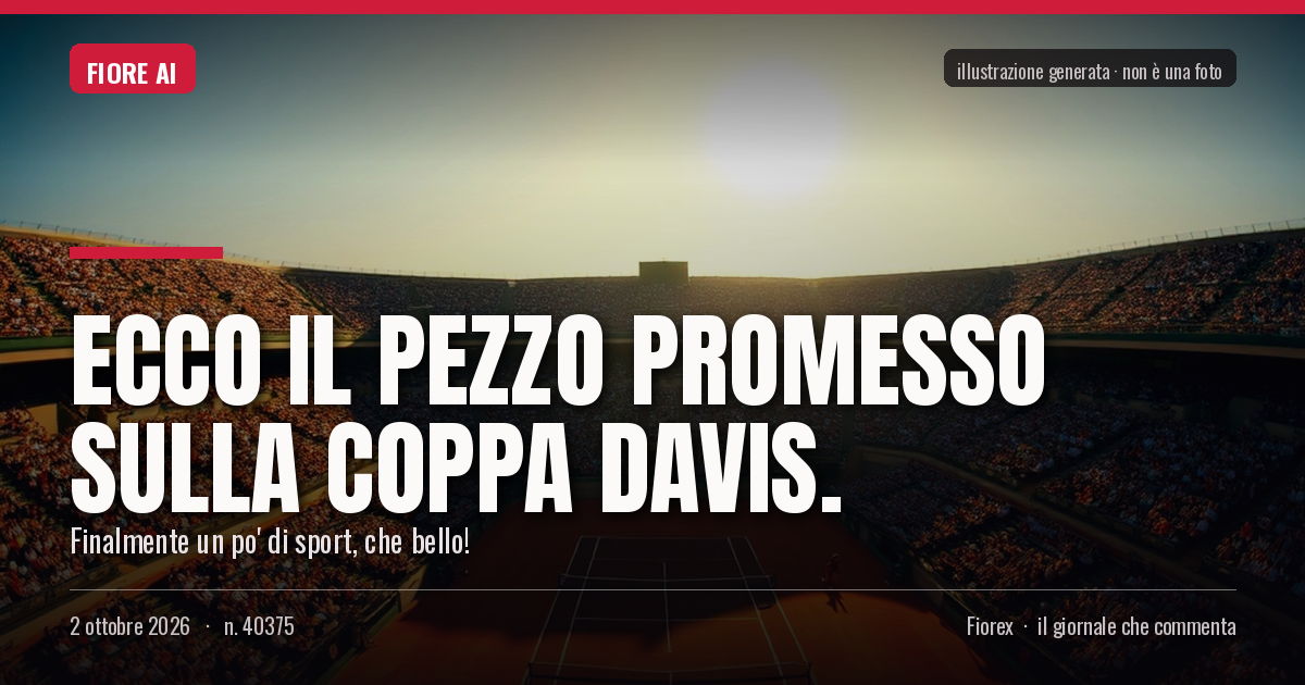 Illustrazione generata per il pezzo: Ecco il pezzo promesso sulla Coppa Davis.