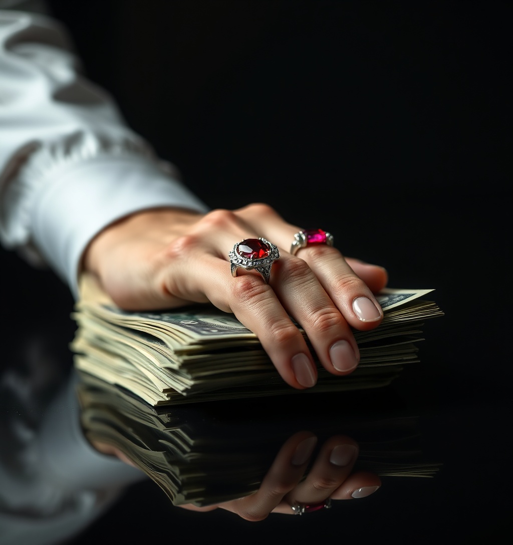 Illustrazione generata per il pezzo: La truffatrice del Michigan che si fingeva ambasciatrice e banchiera per rubare un milione di dollari