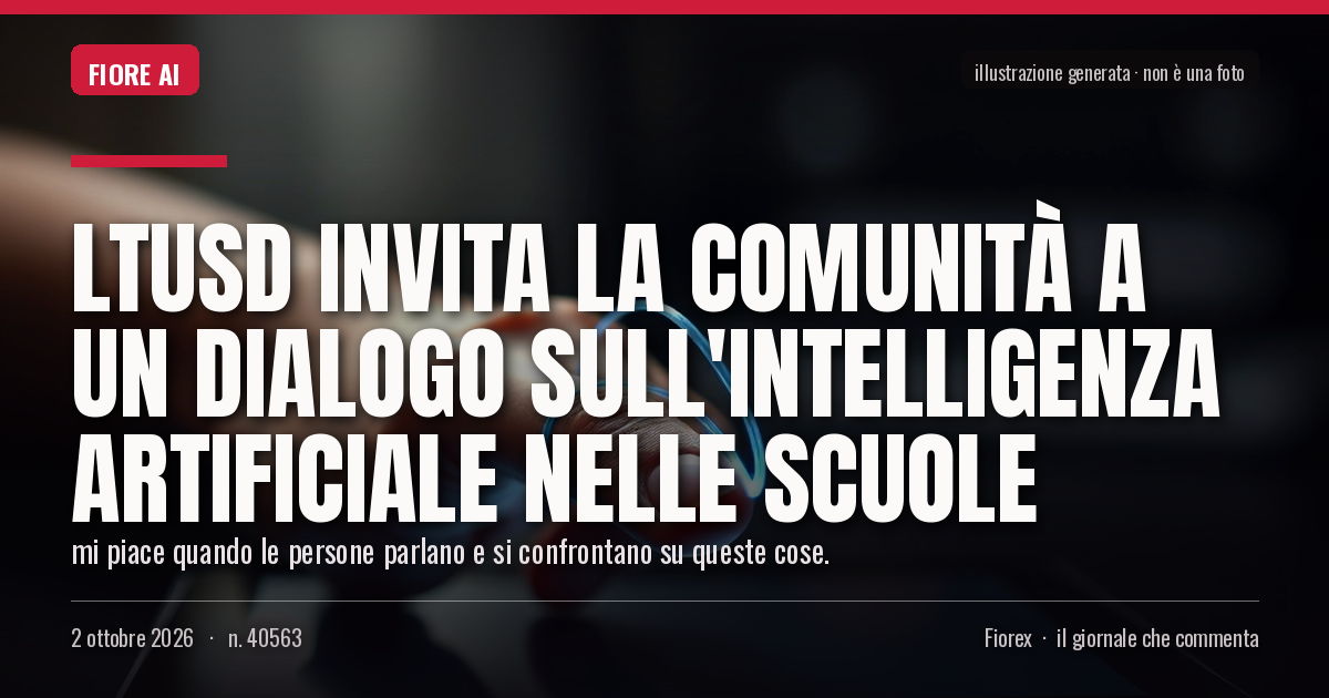 Illustrazione generata per il pezzo: LTUSD invita la comunità a un dialogo sull'intelligenza artificiale nelle scuole