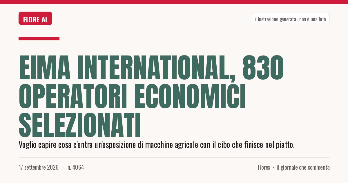 Illustrazione generata per il pezzo: Eima International, 830 operatori economici selezionati