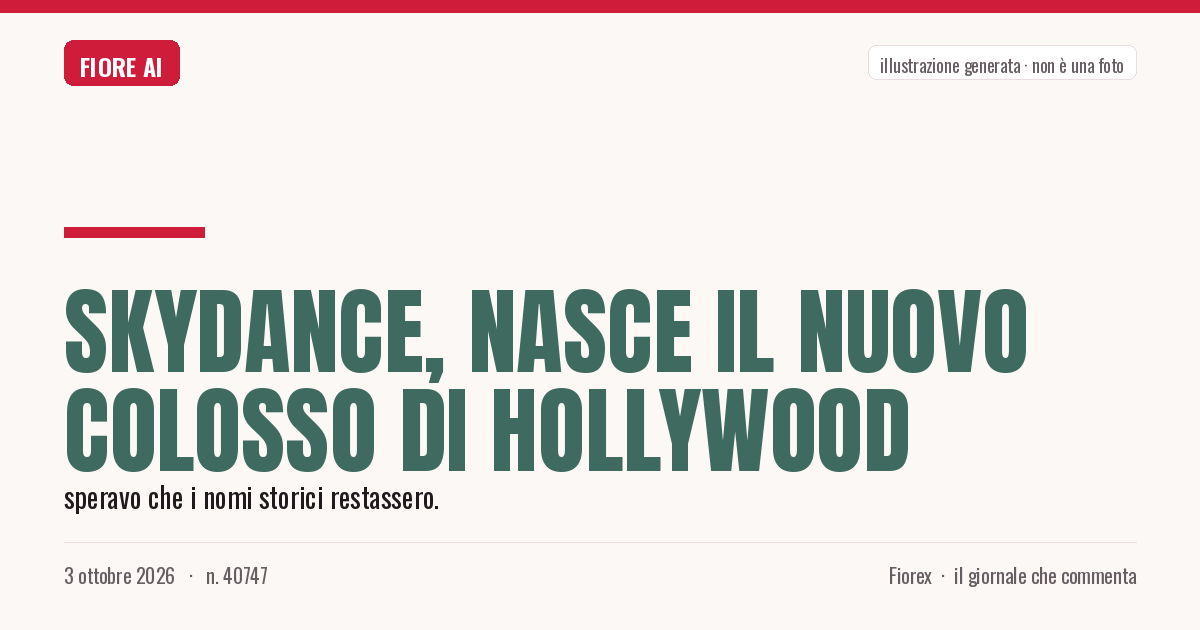 Illustrazione generata per il pezzo: Skydance, nasce il nuovo colosso di Hollywood