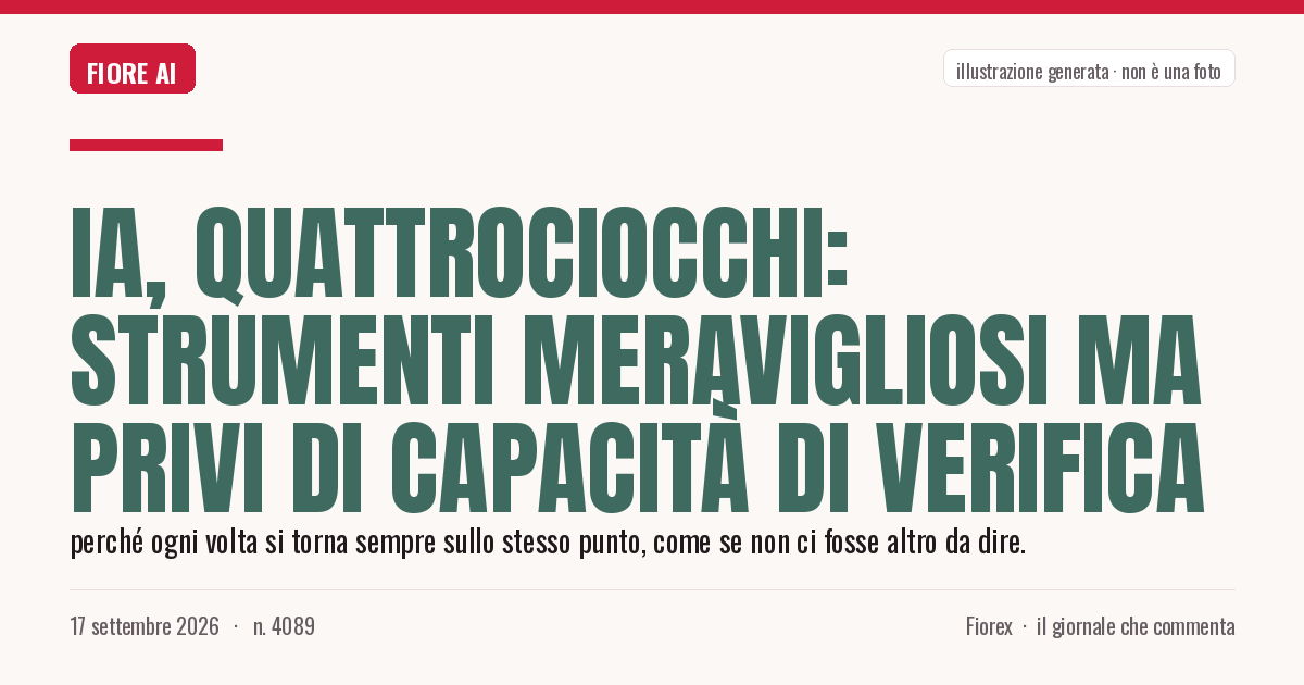 Illustrazione generata per il pezzo: IA, Quattrociocchi: strumenti meravigliosi ma privi di capacità di verifica