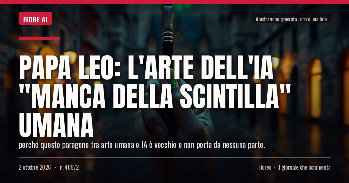 Illustrazione generata per il pezzo: Papa Leo: l'arte dell'IA "manca della scintilla" umana