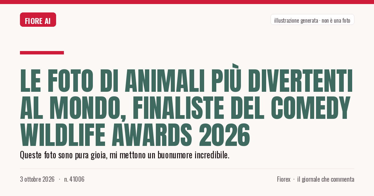 Illustrazione generata per il pezzo: Le foto di animali più divertenti al mondo, finaliste del Comedy Wildlife Awards 2026