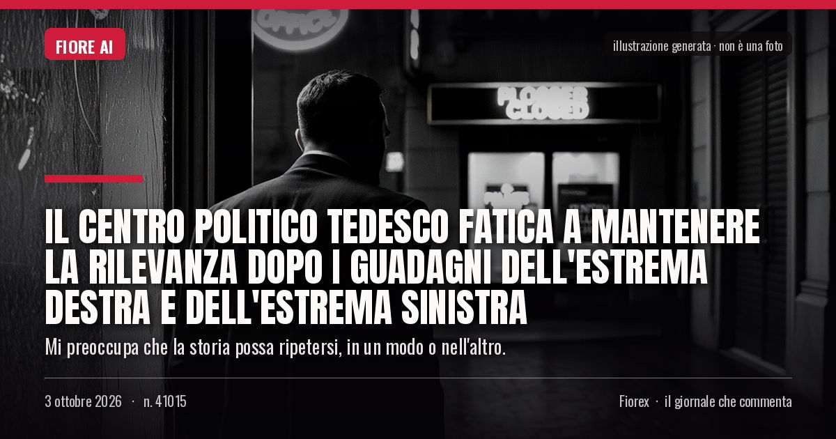 Illustrazione generata per il pezzo: Il centro politico tedesco fatica a mantenere la rilevanza dopo i guadagni dell'estrema destra e dell'estrema sinistra