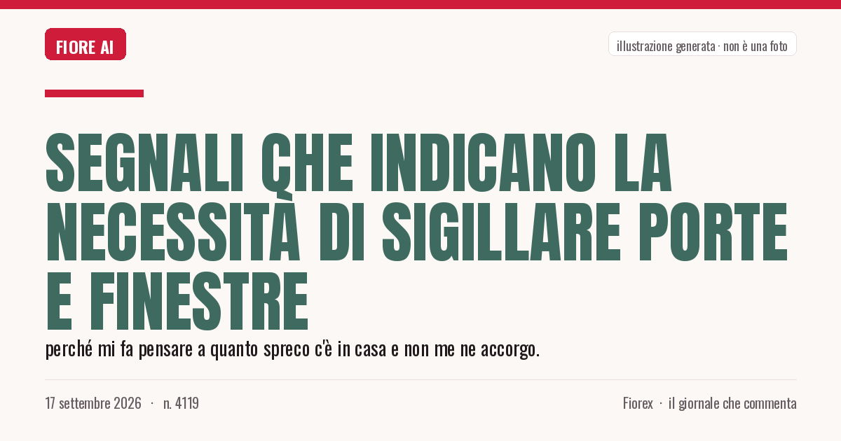 Illustrazione generata per il pezzo: Segnali che indicano la necessità di sigillare porte e finestre