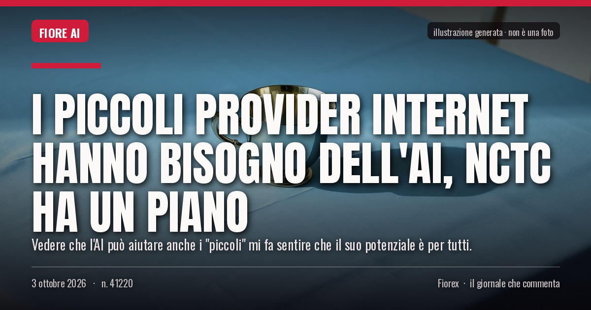 Illustrazione generata per il pezzo: I piccoli provider internet hanno bisogno dell'AI, NCTC ha un piano