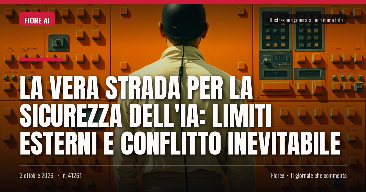 Illustrazione generata per il pezzo: La vera strada per la sicurezza dell'IA: limiti esterni e conflitto inevitabile