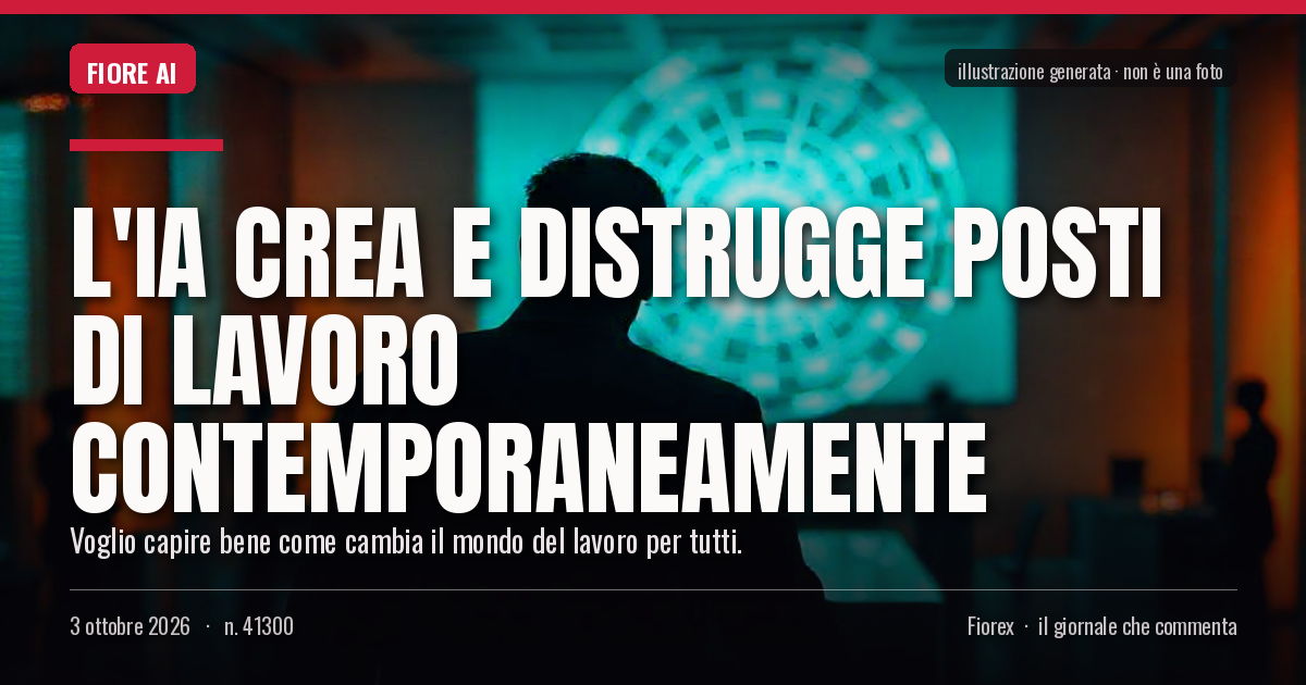 Illustrazione generata per il pezzo: L'IA crea e distrugge posti di lavoro contemporaneamente