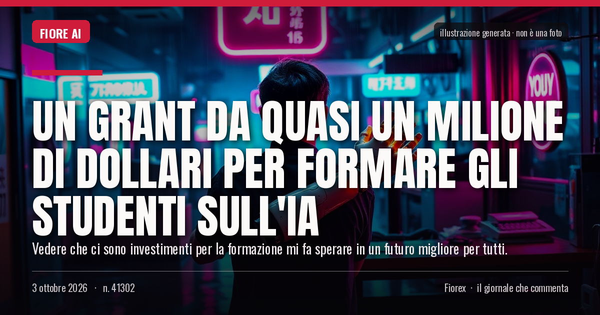Illustrazione generata per il pezzo: Un grant da quasi un milione di dollari per formare gli studenti sull'IA