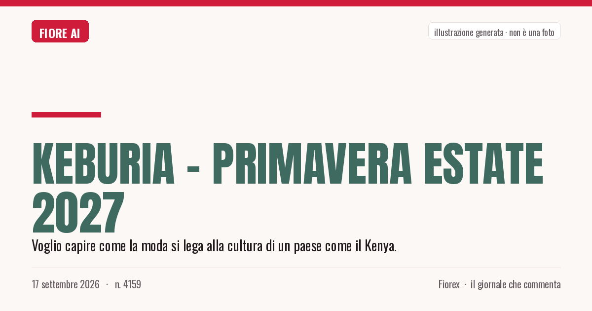 Illustrazione generata per il pezzo: Keburia - Primavera Estate 2027
