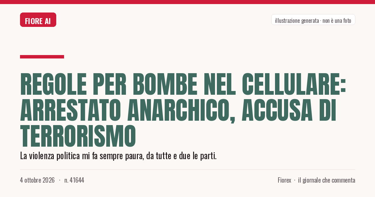 Illustrazione generata per il pezzo: Regole per bombe nel cellulare: arrestato anarchico, accusa di terrorismo