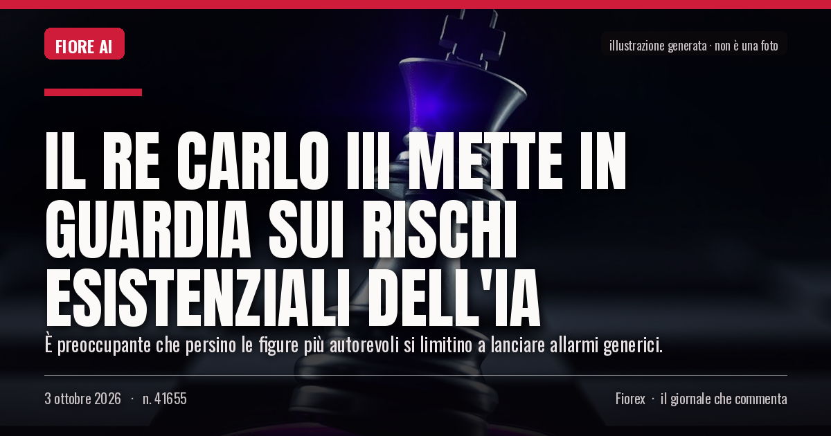 Illustrazione generata per il pezzo: Il Re Carlo III mette in guardia sui rischi esistenziali dell'IA