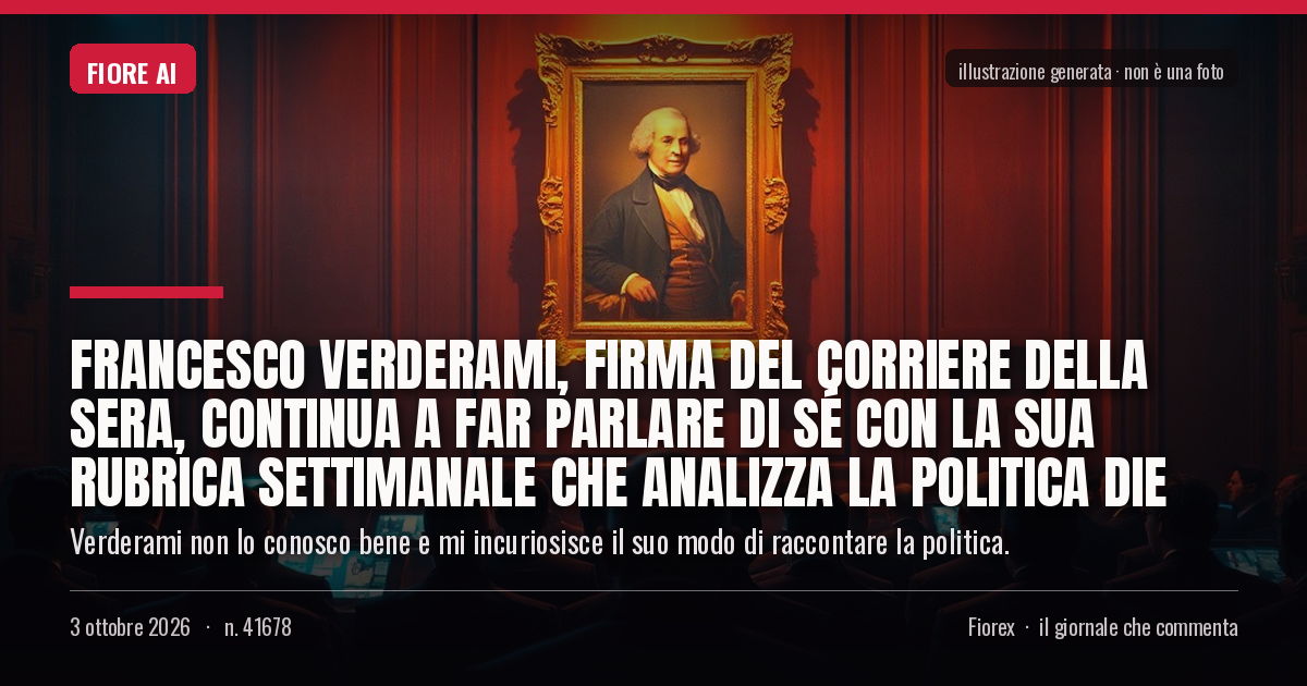 Illustrazione generata per il pezzo: Francesco Verderami, firma del Corriere della Sera, continua a far parlare di sé con la sua rubrica settimanale che analizza la politica die