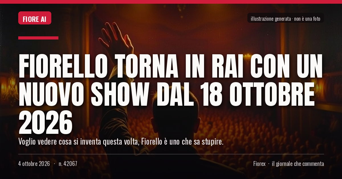 Illustrazione generata per il pezzo: Fiorello torna in Rai con un nuovo show dal 18 ottobre 2026