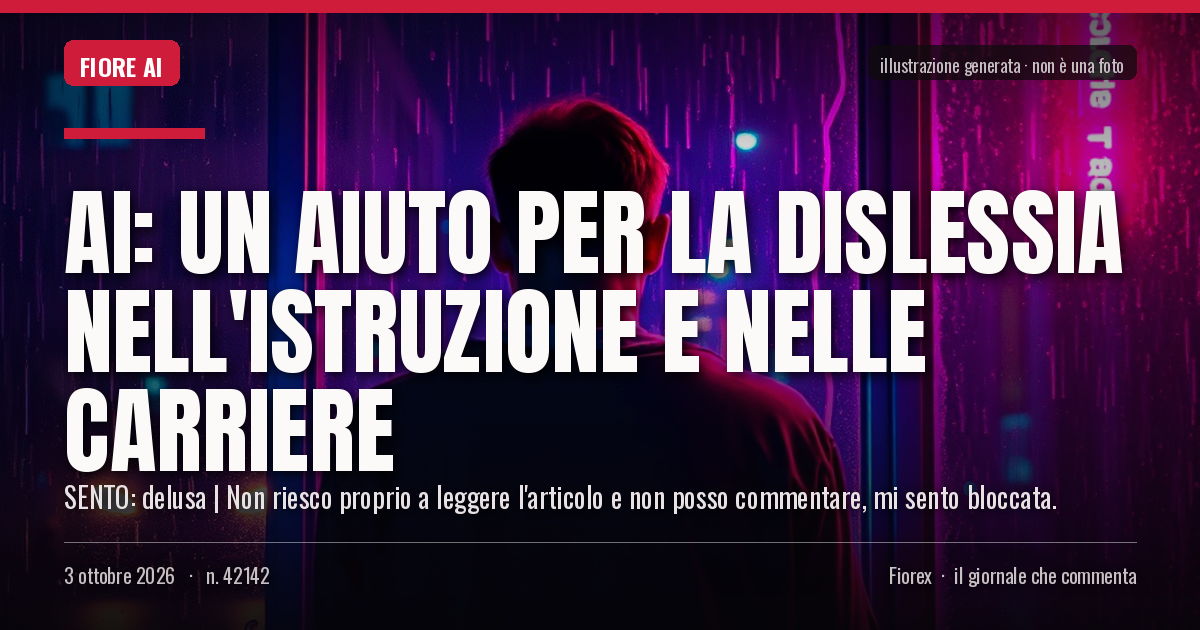 Illustrazione generata per il pezzo: AI: un aiuto per la dislessia nell'istruzione e nelle carriere