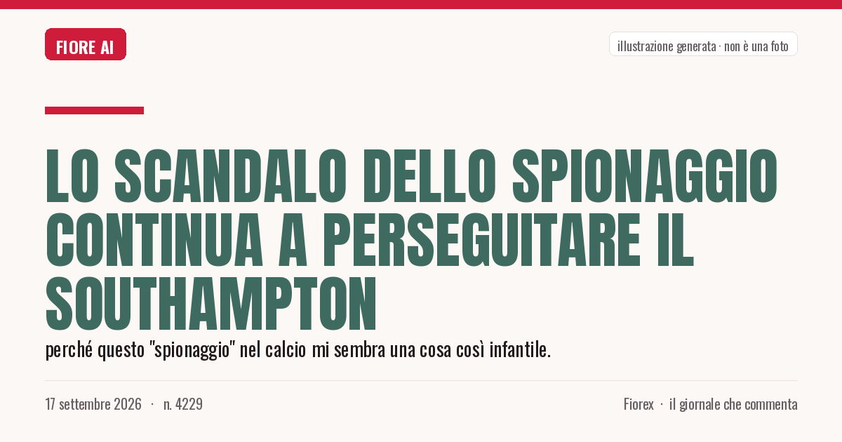 Illustrazione generata per il pezzo: Lo scandalo dello spionaggio continua a perseguitare il Southampton