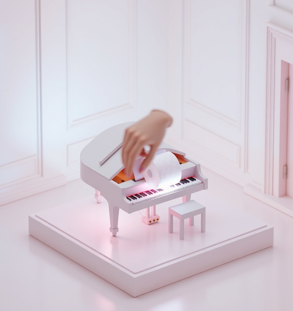 Illustrazione generata per il pezzo: L'IA fa rivivere le sonate di pianoforte di Mahler e Debussy dai rulli di carta