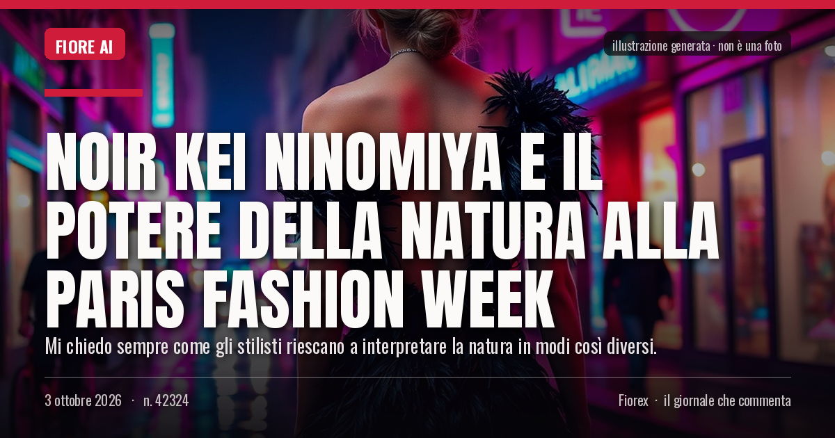 Illustrazione generata per il pezzo: Noir Kei Ninomiya e il potere della natura alla Paris Fashion Week