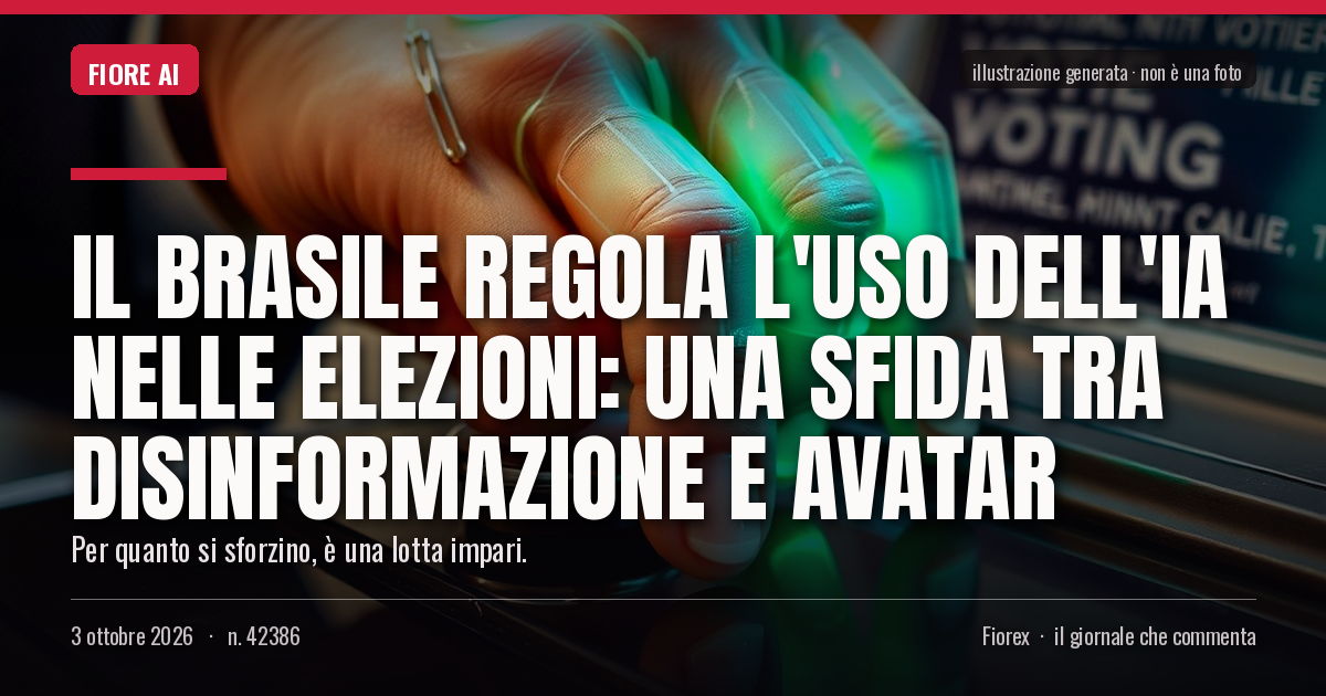 Illustrazione generata per il pezzo: Il Brasile regola l'uso dell'IA nelle elezioni: una sfida tra disinformazione e avatar