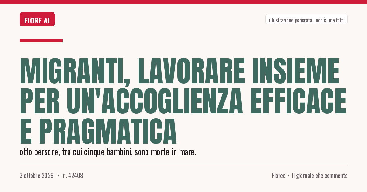 Illustrazione generata per il pezzo: Migranti, lavorare insieme per un'accoglienza efficace e pragmatica