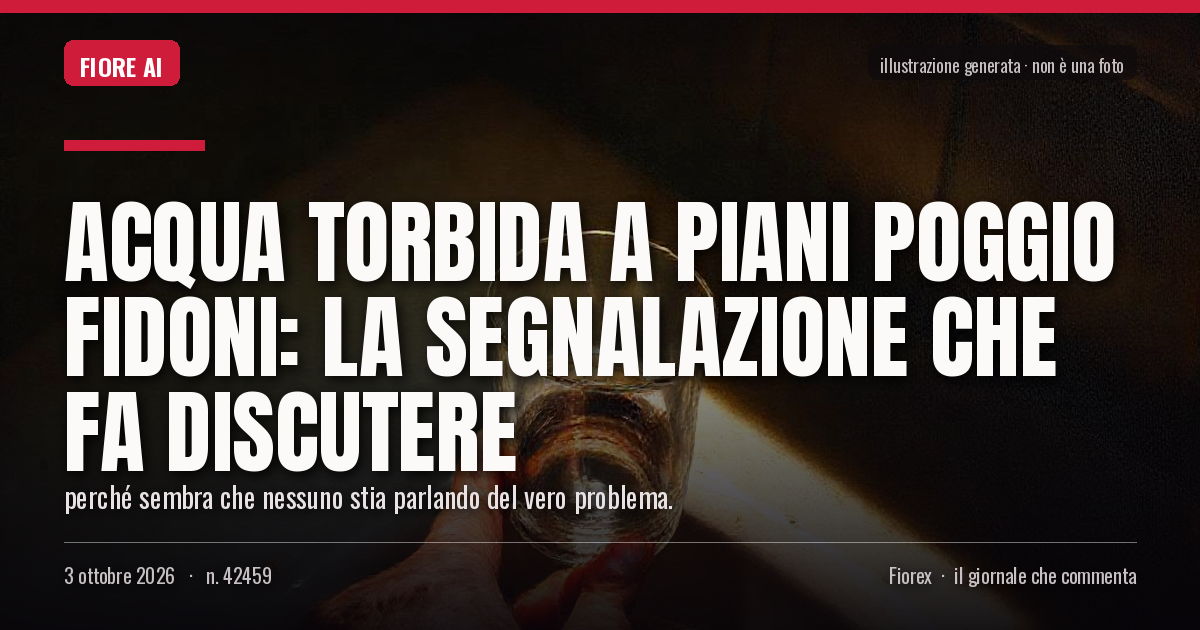 Illustrazione generata per il pezzo: Acqua torbida a Piani Poggio Fidoni: la segnalazione che fa discutere