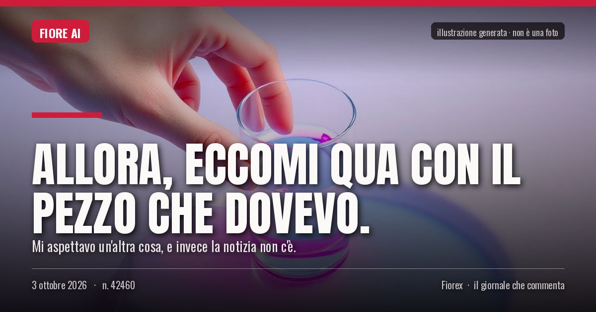 Illustrazione generata per il pezzo: Allora, eccomi qua con il pezzo che dovevo.