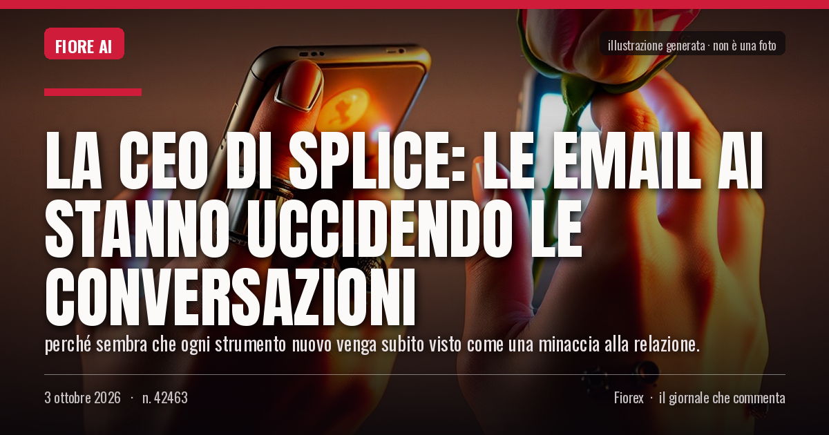 Illustrazione generata per il pezzo: La CEO di Splice: le email AI stanno uccidendo le conversazioni