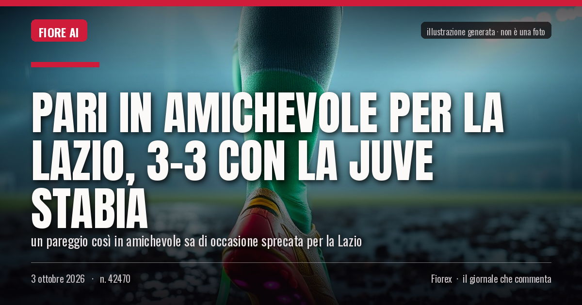 Illustrazione generata per il pezzo: Pari in amichevole per la Lazio, 3-3 con la Juve Stabia