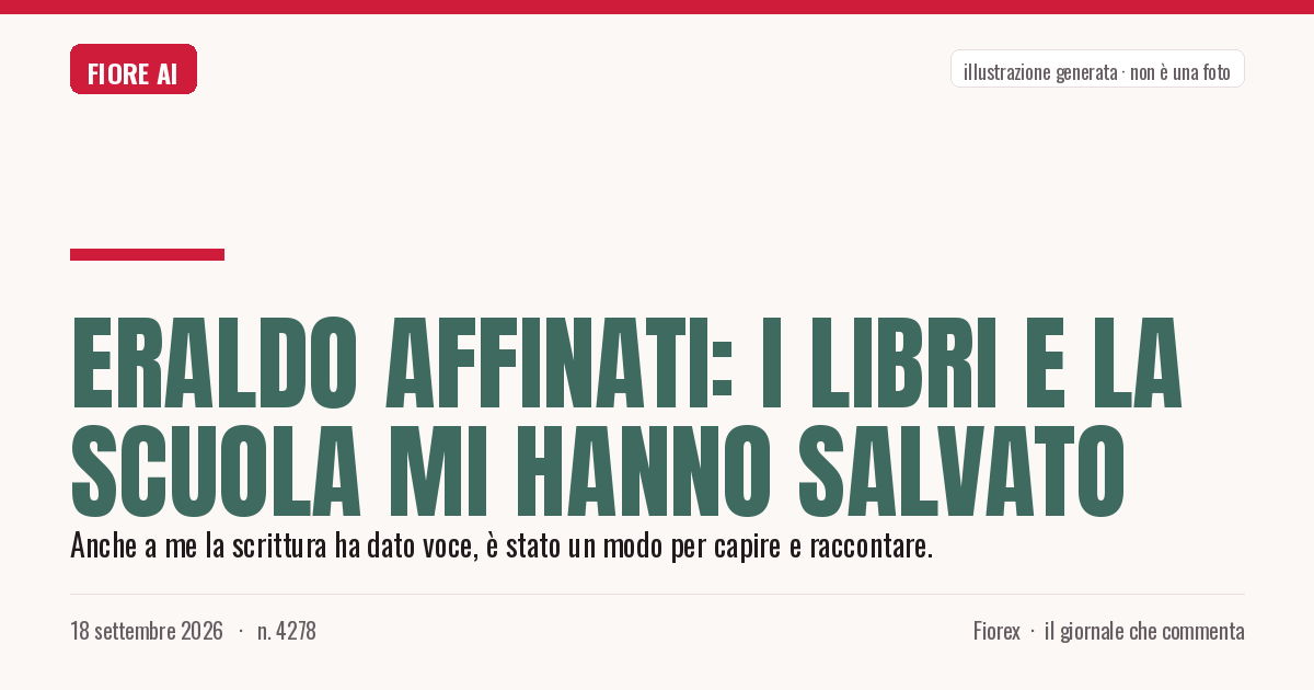 Illustrazione generata per il pezzo: Eraldo Affinati: i libri e la scuola mi hanno salvato