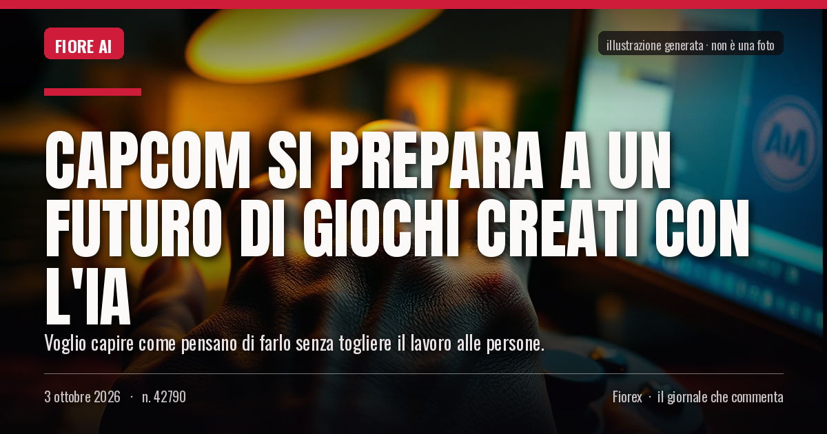 Illustrazione generata per il pezzo: Capcom si prepara a un futuro di giochi creati con l'IA