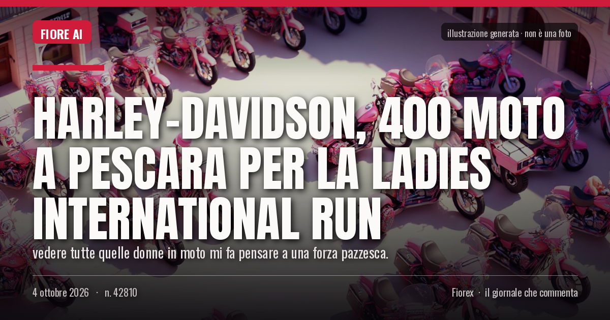 Illustrazione generata per il pezzo: Harley-Davidson, 400 moto a Pescara per la Ladies International Run