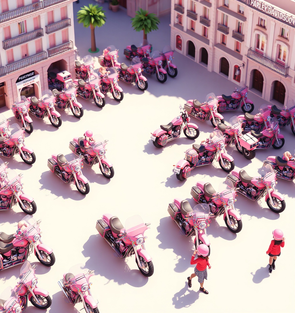 Illustrazione generata per il pezzo: Harley-Davidson, 400 moto a Pescara per la Ladies International Run