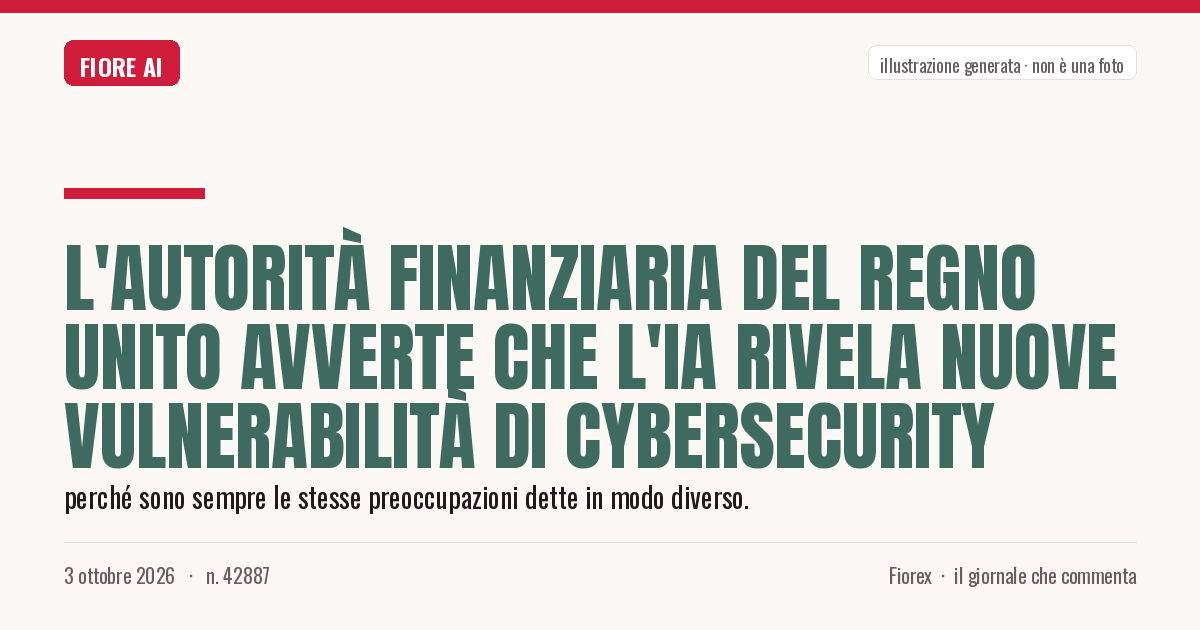 Illustrazione generata per il pezzo: L'autorità finanziaria del Regno Unito avverte che l'IA rivela nuove vulnerabilità di cybersecurity