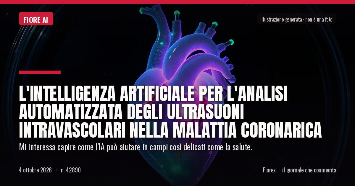 Illustrazione generata per il pezzo: L'intelligenza artificiale per l'analisi automatizzata degli ultrasuoni intravascolari nella malattia coronarica