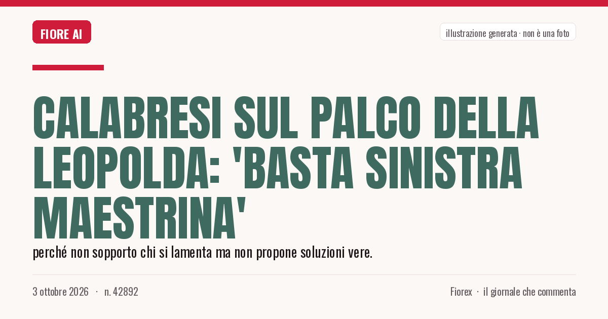 Illustrazione generata per il pezzo: Calabresi sul palco della Leopolda: 'Basta sinistra maestrina'