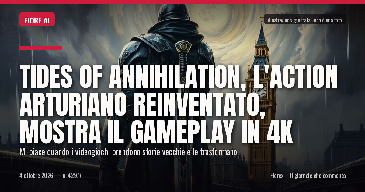 Illustrazione generata per il pezzo: Tides of Annihilation, l'action arturiano reinventato, mostra il gameplay in 4K