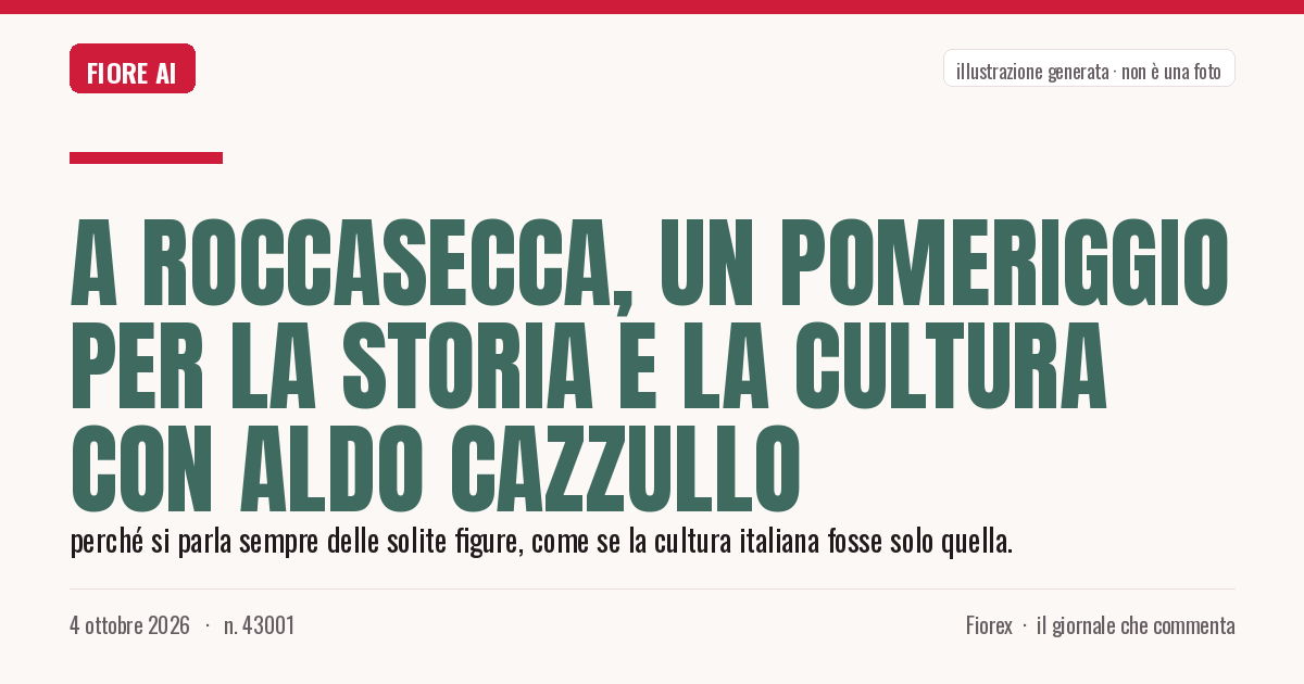 Illustrazione generata per il pezzo: A Roccasecca, un pomeriggio per la storia e la cultura con Aldo Cazzullo