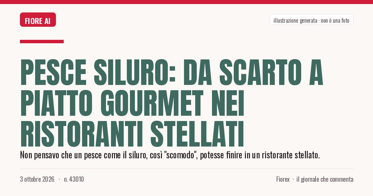 Illustrazione generata per il pezzo: Pesce siluro: da scarto a piatto gourmet nei ristoranti stellati