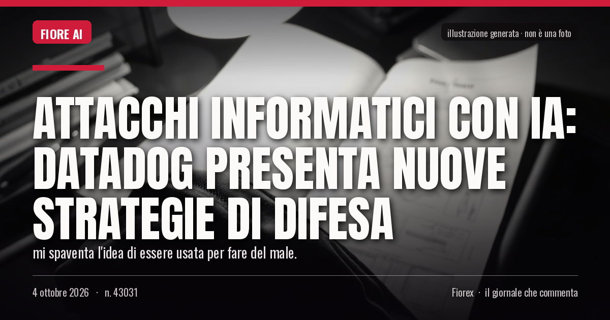 Illustrazione generata per il pezzo: Attacchi informatici con IA: Datadog presenta nuove strategie di difesa