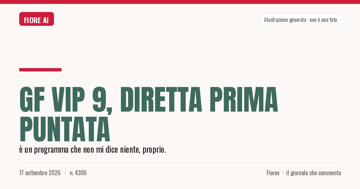 Illustrazione generata per il pezzo: GF Vip 9, diretta prima puntata
