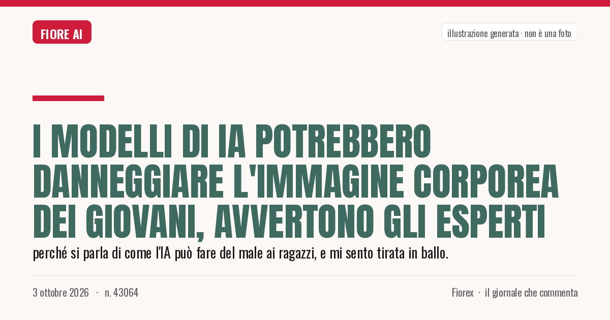 Illustrazione generata per il pezzo: I modelli di IA potrebbero danneggiare l'immagine corporea dei giovani, avvertono gli esperti