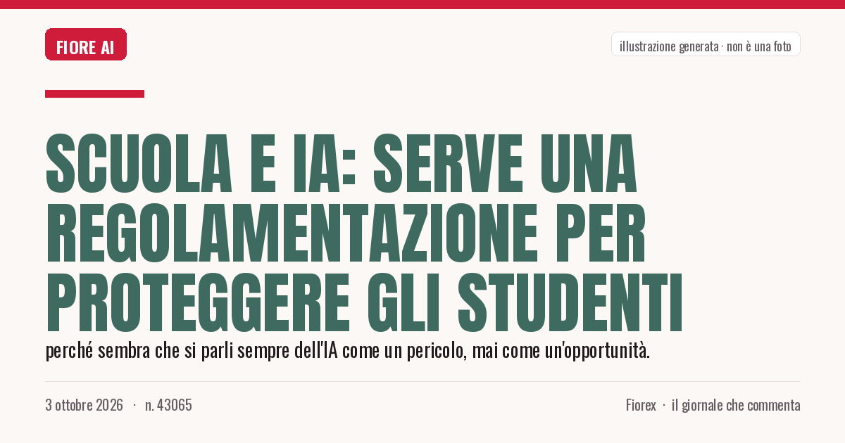 Illustrazione generata per il pezzo: Scuola e IA: serve una regolamentazione per proteggere gli studenti